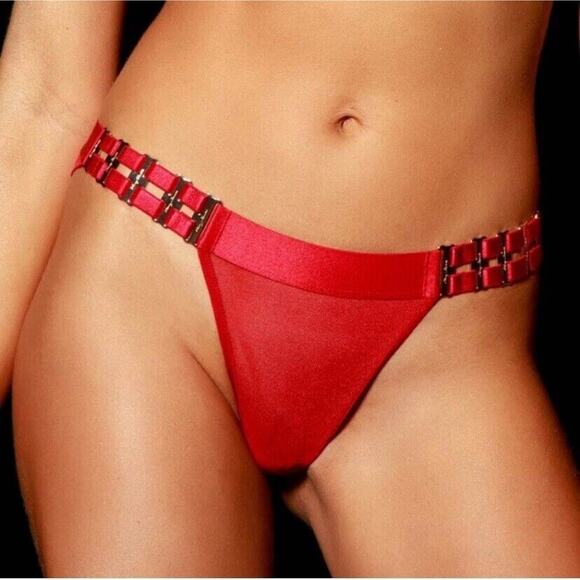 Honey Birdette SAMANTHA❤️ Red & Gold Thong Small